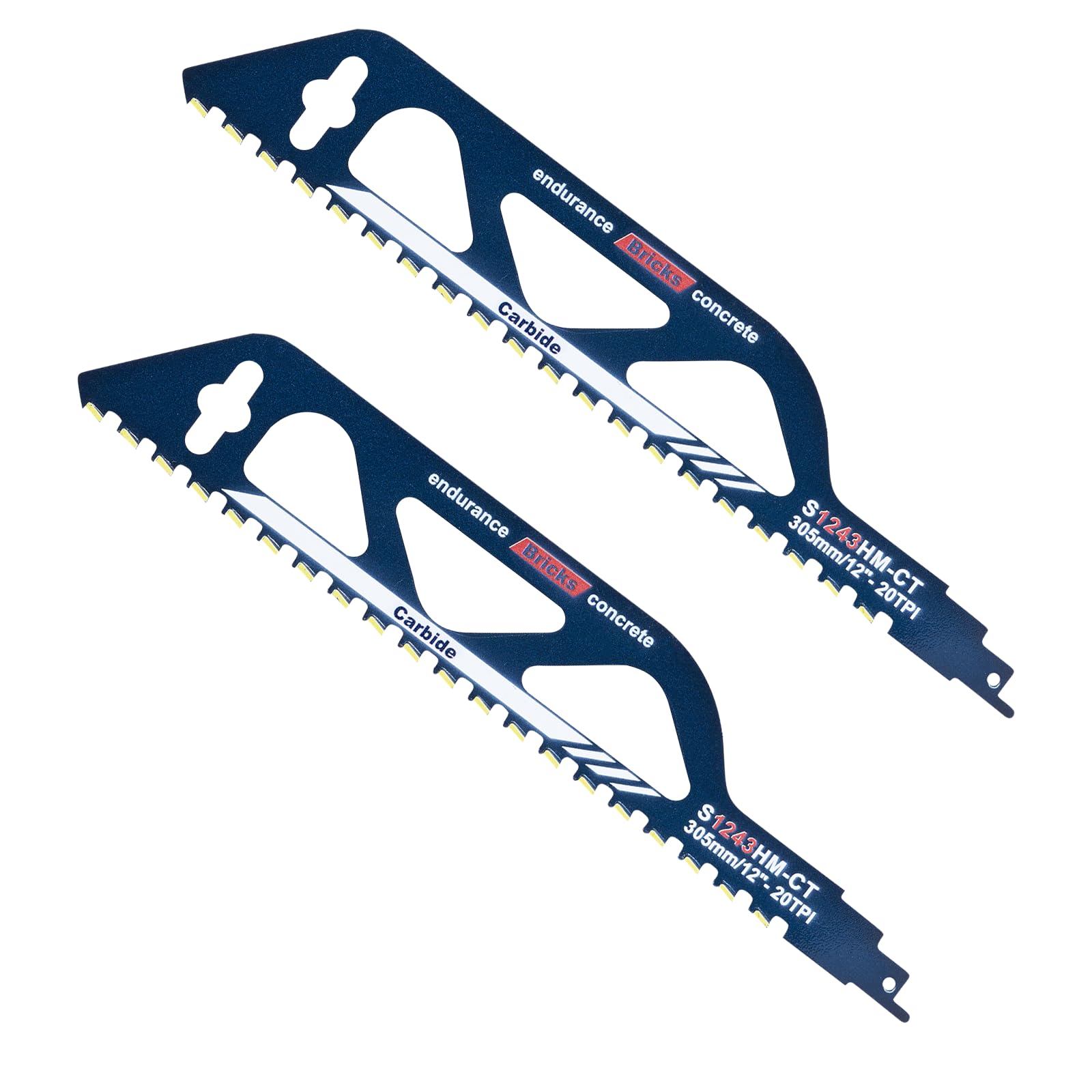 ONEVAN 2 pièces lame scie sabre brique, 305 mm lame de scie sabre universelle, lames de scie alternative pour pierre, béton cellulaire, bois, métal, brique, béton