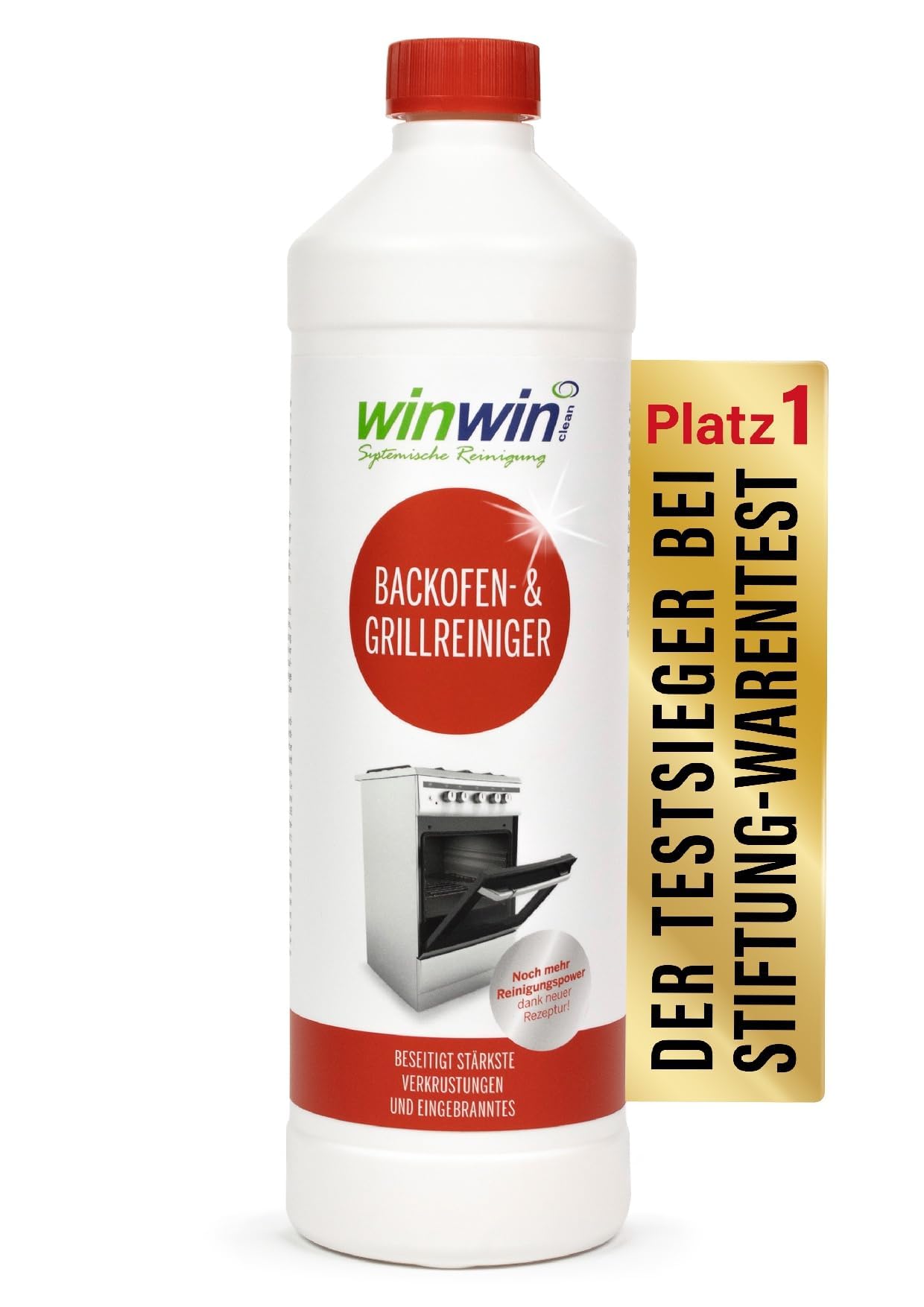 winwinCLEAN® Nettoyant Four & Barbecue [Testé par Stiftung Warentest] | Décap Four Puissant & Dégraissant Professionnel | Four, Barbecue Gaz, Plaque Vitro I 1L Original