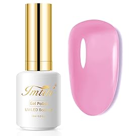 Imtiti Jelly Gel Nail Polish - Nude Pink, 0.5 Fl Oz, Soak Off LED-UV, Starter Kit for DIY Manicure