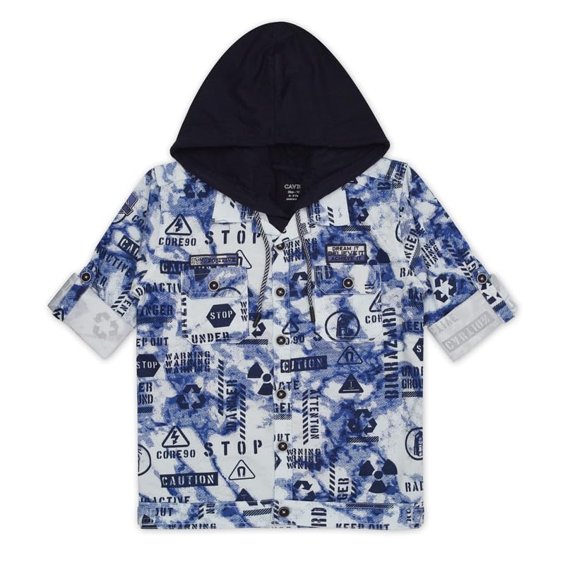 Image of CAVIO Boys Printed Casual Jacket With Hooded T-Shirt