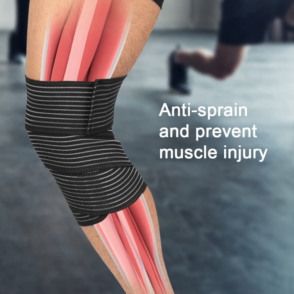 2 fasce elastiche extra lunghe per ginocchia, a compressione