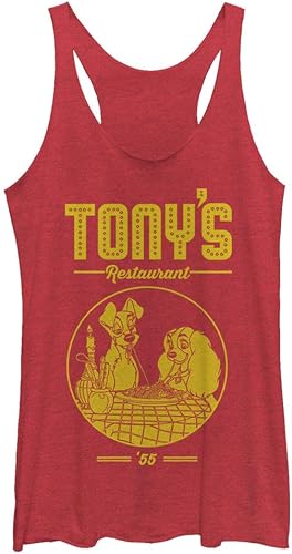 Disney Débardeur à superposer Lady and The Tramp Tonys Restaurant Tri-Blend Dos 