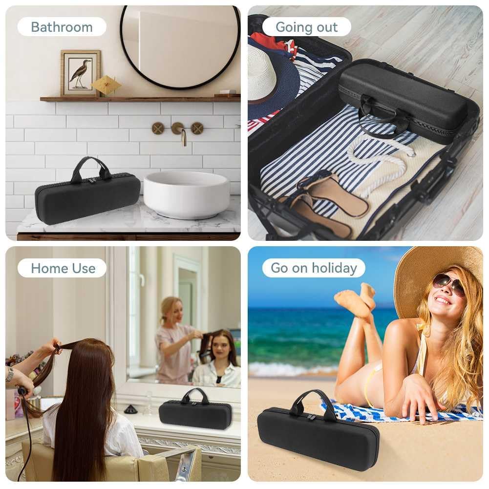 Tragbare Reisetasche Tragetasche kompatibel mit Airstrait HT01 Haarglätter Aufbewahrungsbehälter stoßfest wasserdicht Eva Schutztasche für Haus Urlaub Haartrockner Zubehör