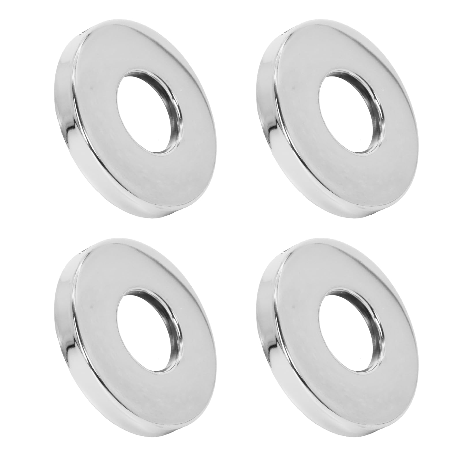 Hugwish Rosetten Für Duscharmaturen 3/4" 27mm x 60mm x 8mm in Höhe 4tlg, Rosette Wasserhahn Innenhahn ø 26mm, Rosetten Für Armaturen Duscharmatur Silber (Silber, Ø 60 mm x 8 mm)