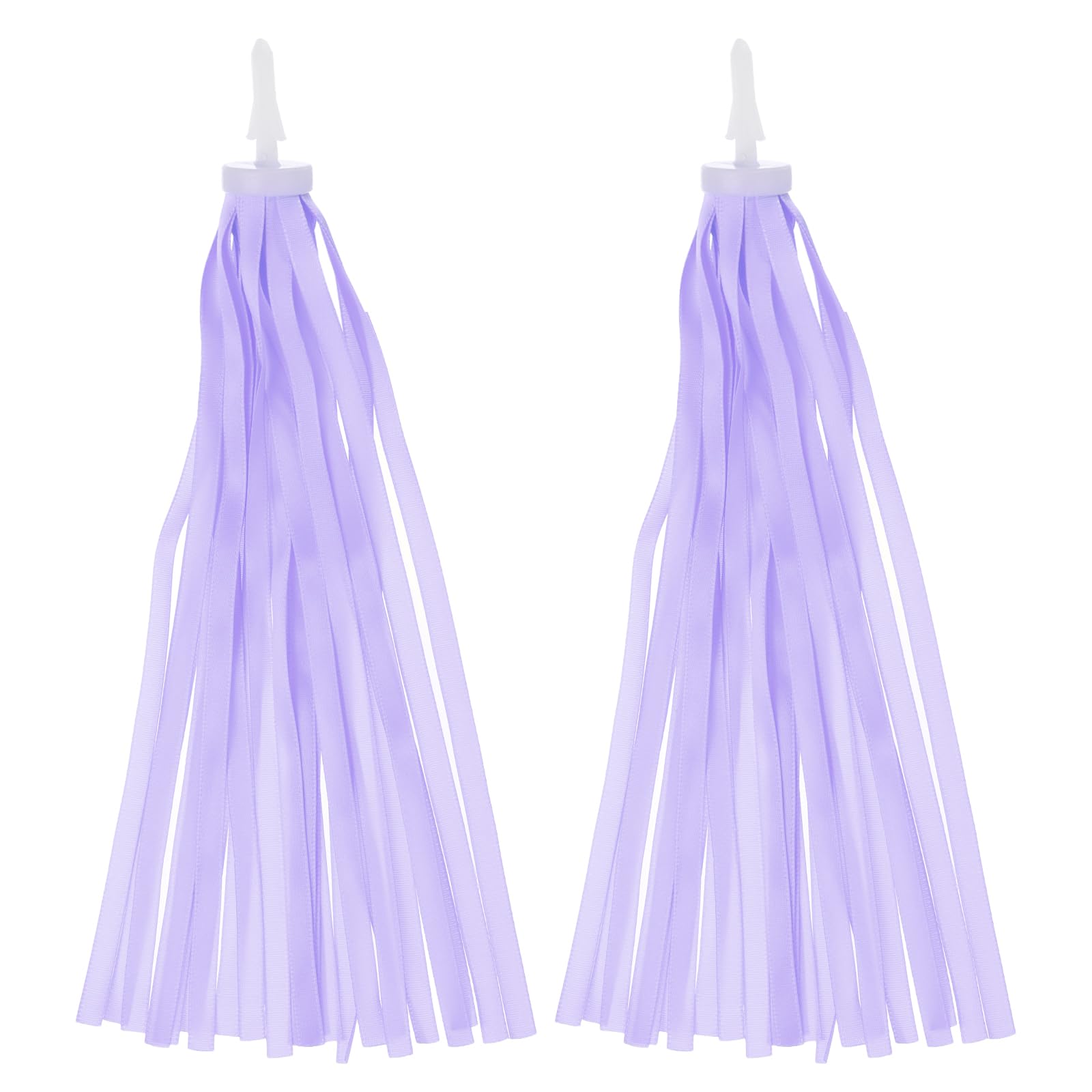 PATIKIL Bike Streamers, Colorful Scooter Handlebar Tassels Grips Ribbon Accessories Decorations for Girls Bicycle Tricycle Handles, Light Purple