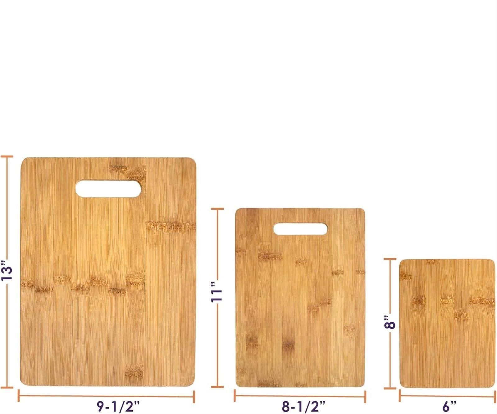 Deer & Oak Set di Tagliere in legno di alta qualità, 38 x 25 x 2 cm & 43 x 30 x 2 cm, in bambù, per intagliare carne o verdure, taglieri da cucina