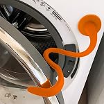 Washer Door Prop and Stopper for Front Load Washing Machine, Removable Washer Door Holder with 43mm Magnet Base, Flexible Washer Door Stopper Keep Washer Door Open to Prevent Odors - Black