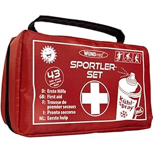 Sport Erste-Hilfe-Set | inklusive EISSPRAY | Versorgung bei Sportverletzungen | Fußball, Leichtathletik, Radfahren, Tennis, Kampfsport, Ski, Turnen