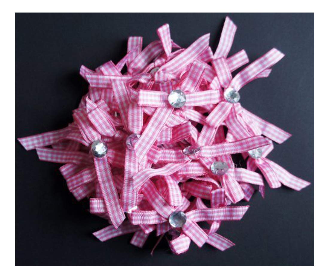 Bo15 décoratifs DIY Craft à carreaux mercerie ruban nœud rose pour customisation textile