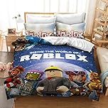 CHAOSE King Bedding Duvet Cover Set - Game Roblox 3 Piece Microfiber Comforter Set Quilt Cover and 2 Pillow Shams for Men Women (pattern 01,Single(135x200cm))