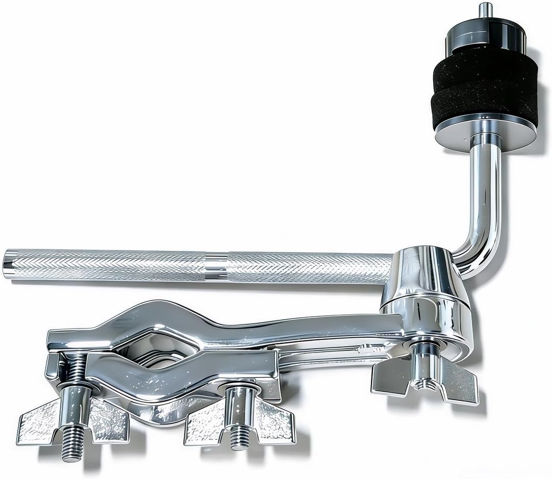 Cymbal Stand Boom Arm Attachment - Compact 7" L-Arm Holder with Heavy-Duty Clamp, Adjustable Cymbal & Percussion Mount for Drums, Percussion, and Studio Hardware