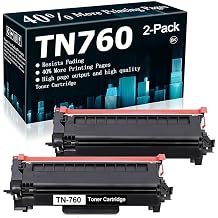 Compatible TN760 Toner Cartridges Replacement for TN-760 TN730 to Use with HL-L2350DW HL-L2395DW HL-L2390DW HL-L2370DW MFC-L2750DW MFC-L2710DW DCP-L2550DW Black, 2 Pack