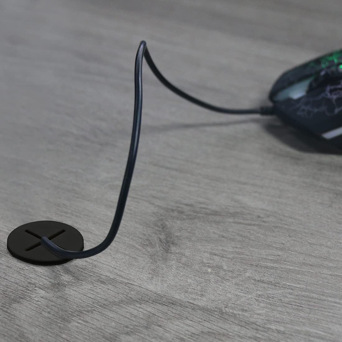 ELANE Gummidrahttüllen, Kabellochabdeckung, Wanddurchführungen für Kabel, Lochabdeckung für Kabel (1,9 cm, 2,5 cm) (schwarz + gelb + weiß), 30 Stück
