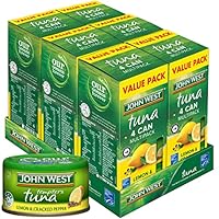 John West Lemon & Cracked Pepper Canned Tuna Tempters, Multicolour, 95 g, 24 Count
