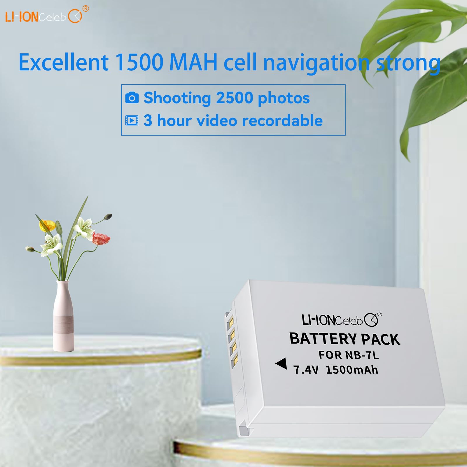 Amazon | Li-ion Celeb NB-7L カメラ電池の2個セット+USB型 バッテリー
