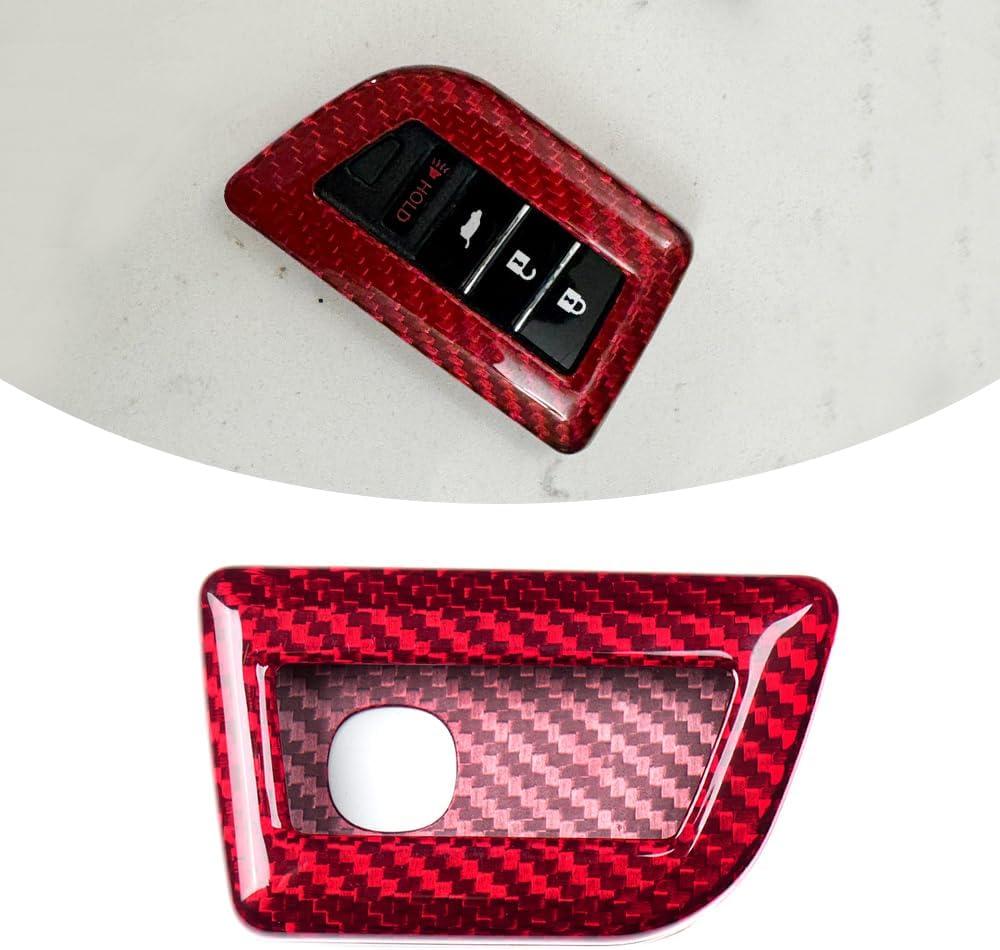 Jogon Dry Carbon Fiber Key Fob Cover for Acura Integra MDX RDX TLX 2024 2025, 4/5 Buttons Keyless Entry Remote Smart Key Fob Protector (Red CF for 4 Buttons)