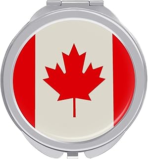 Retro Canada Flag Pattern Compact Mirror Make...