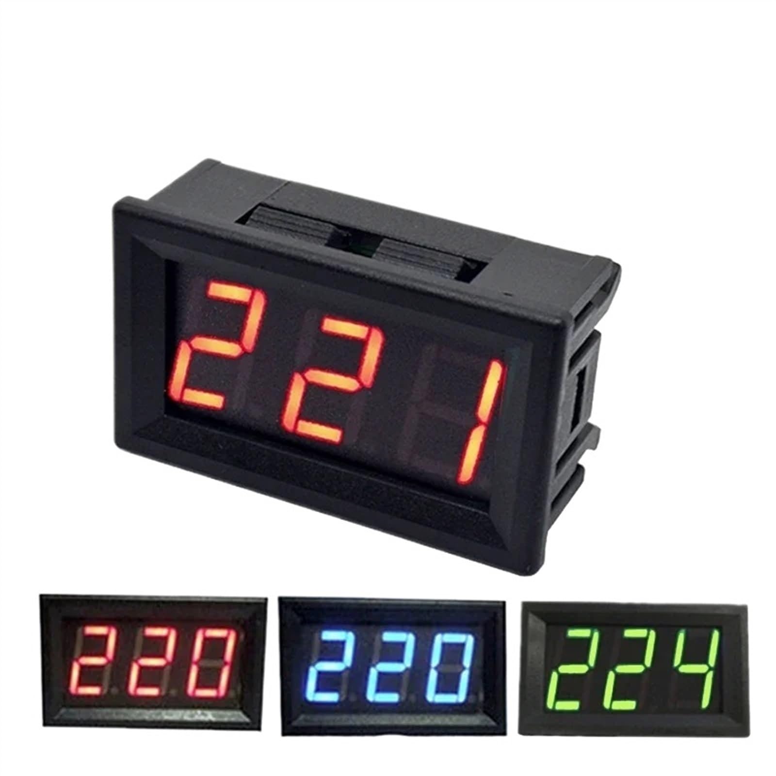 Voltímetro Digital de 0,56 pulgadas CA 30-500V 0-600V CA CC 3,5-30V CC 0-100V rojo verde azul pantalla LED medidor de voltaje Detector (Color : DC 0-100V, Size : Blue LED)