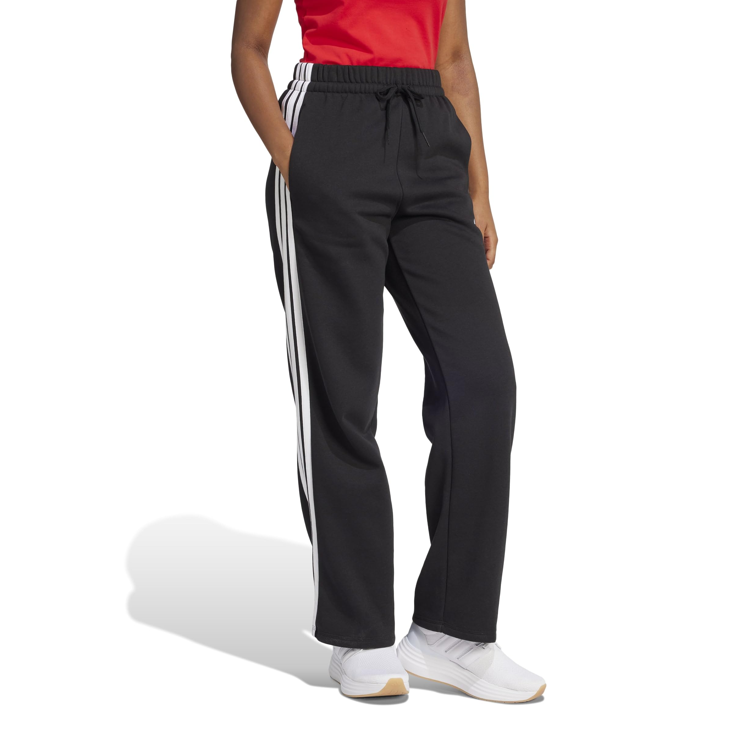 Adidas Damen Essentials 3-Stripes Open Hem Fleece Pants