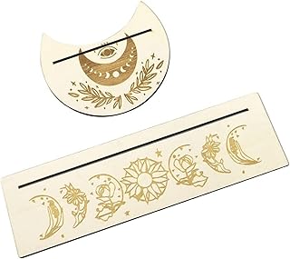 Tarot Card Holder, Stand Wooden Tarot Card Display Stand Divination Tarot Reading Accessories Tarot Board Altar Stand for Display Daily Affirmation Cards Witchy Room Decor,A