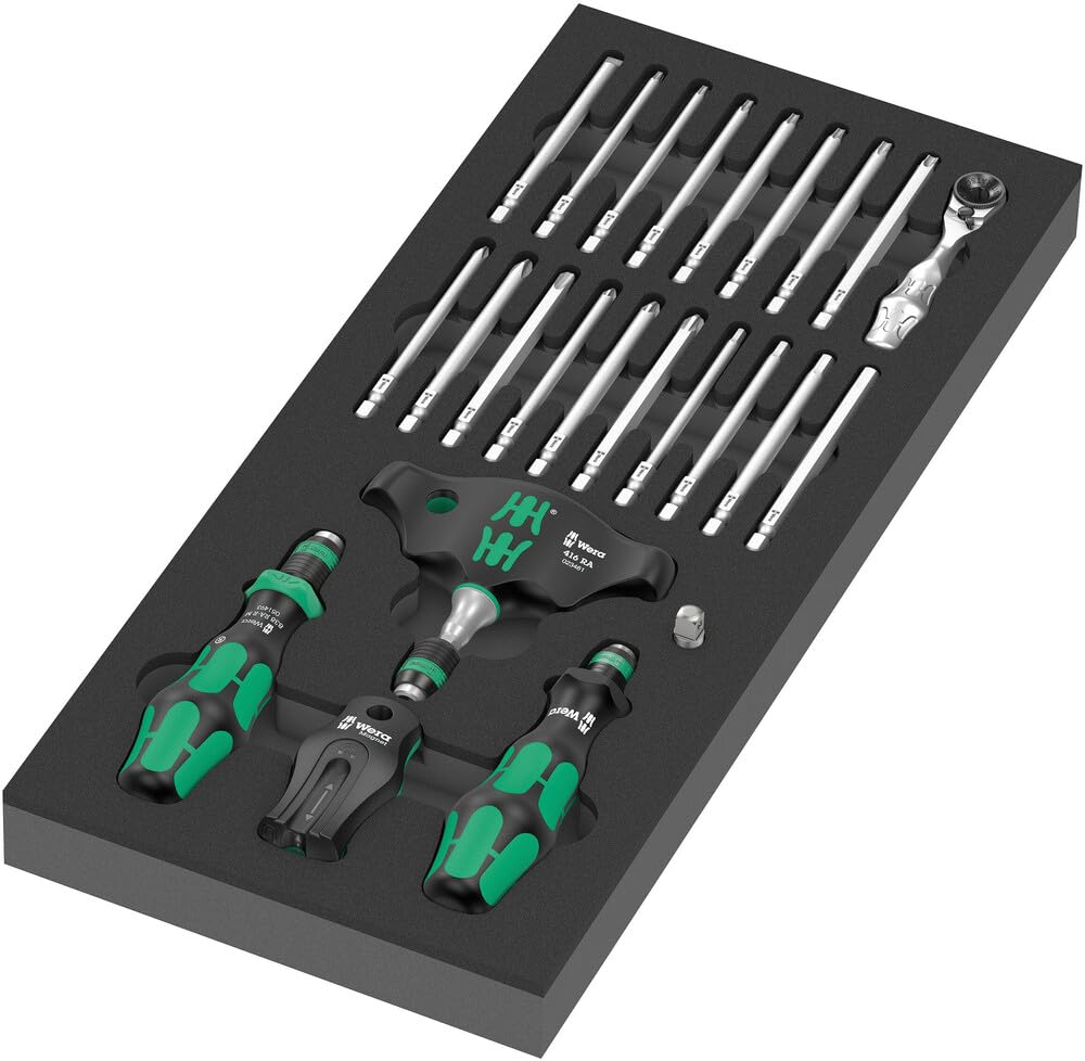 Wera Mutlicolour 9752 Thermoformed Foam Kraftform Kompakt With Ratchet Function Set 1, 24 Pieces