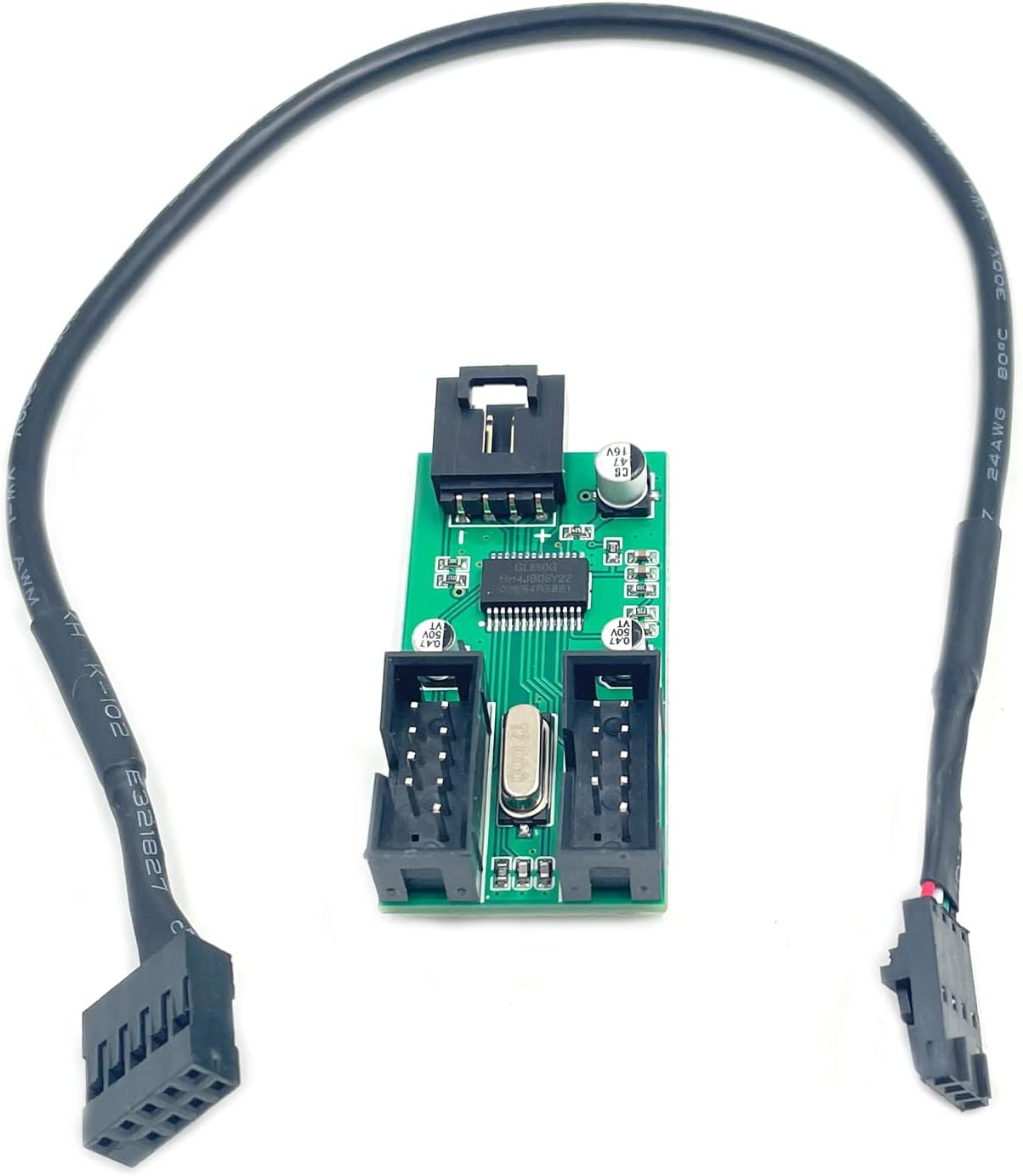 9pin USB Header Male 1 to 2 Female Extension Splitter Cable,Motherboard