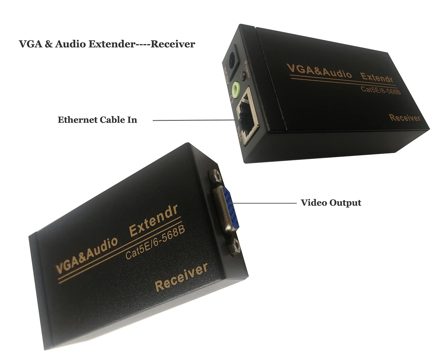 VGA Extender Transmit Video up to 300ft Over Cat5 5E Cat6 Ethernet Cable, Includes Transmitter and Receiver, Resolution 1920X1440, Ensures Smooth Reliable Signal Transfer