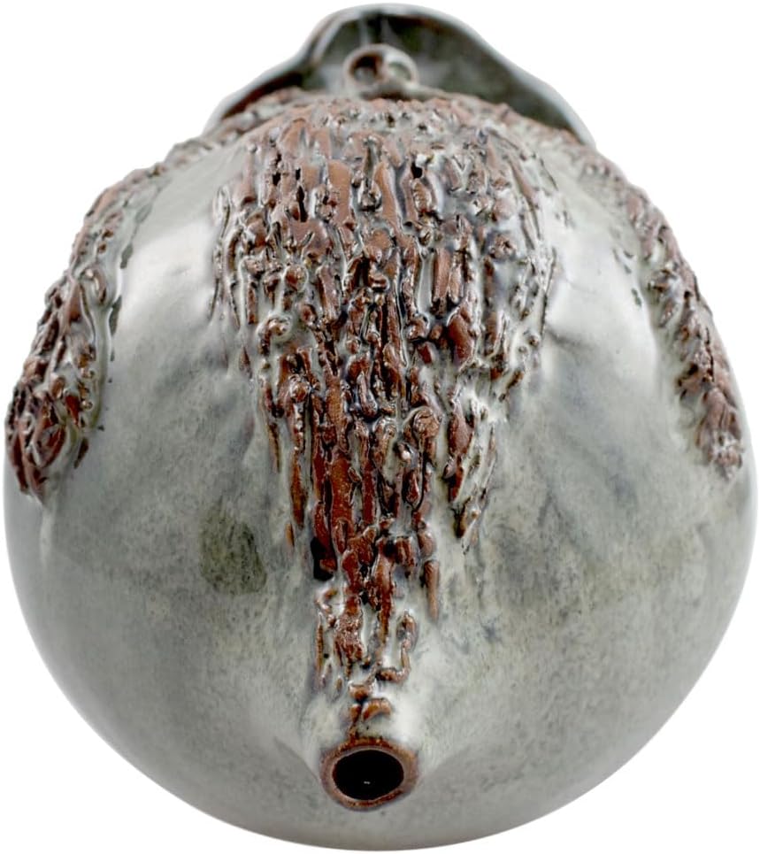 Whimsical Woodsman Wall-Mounted Birdhouse - American Handmade Stoneware Pottery, Folk Art Face Jug Style, 10.5"