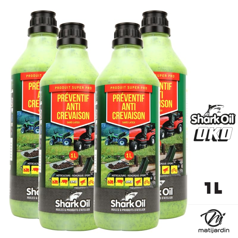 Matijardin - Préventif anti crevaison Shark Oil OKO super pro 1 litre par 4