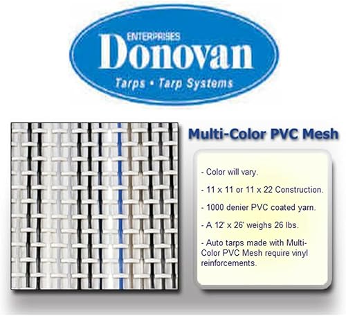 Miniatura 2 de Donovan Lonas de malla de PVC multicolor con ojales y estrías, de alto grado (7 pies 6 pulgadas x 24 pies)