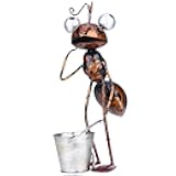 Tooarts Metal Ant Garden Decor Sculpture Home Patio Lawn Yard Indoor Outdoor Statue Ornament with Removable Bucket