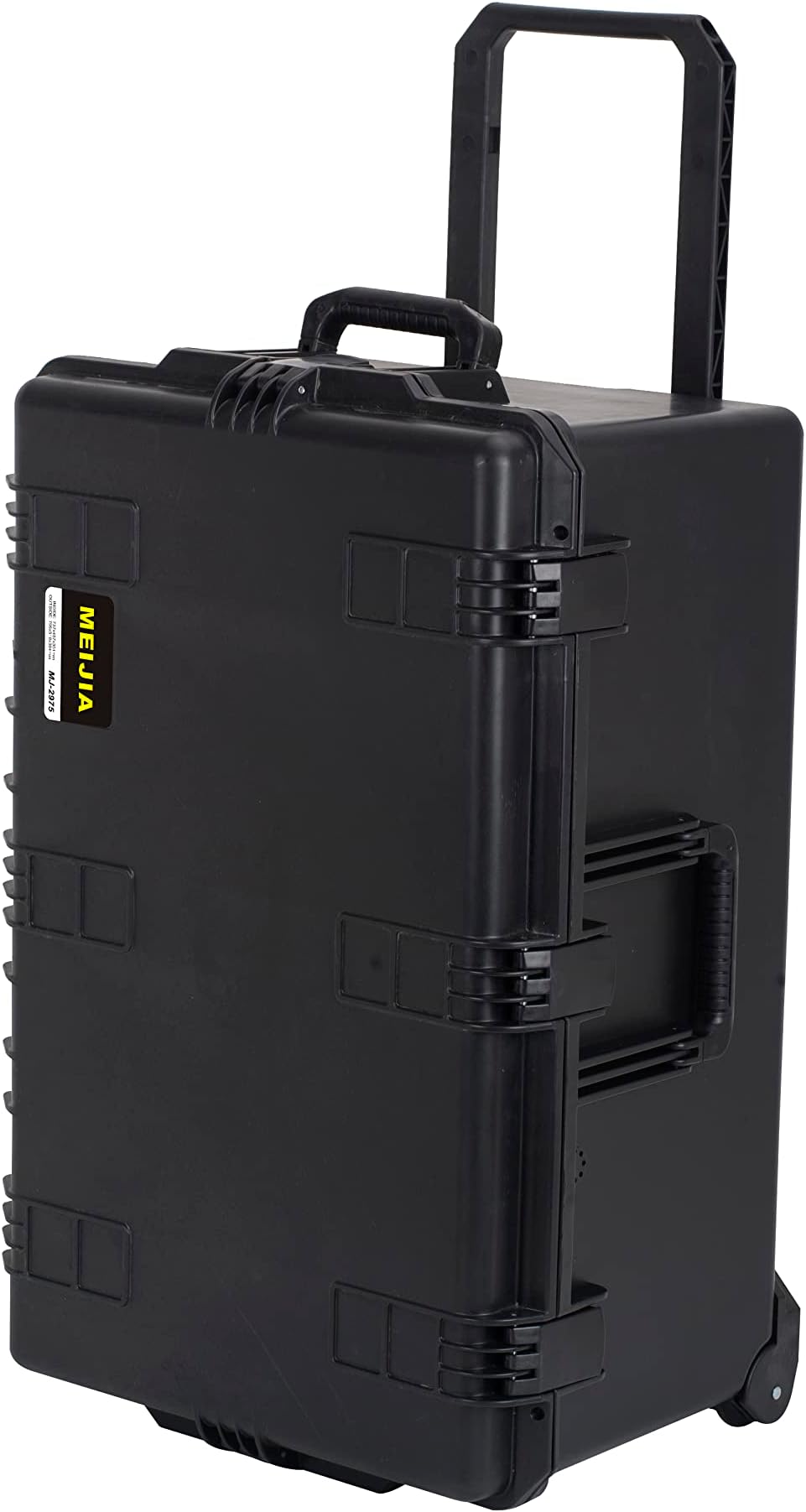MEIJIA Premium Waterproof Hard Compact Rolling Camera Case with customizable fit foam and wheels,Full Protection with Light&Convenient Design,Elegant Black (31.3"X20.3"X15.5")