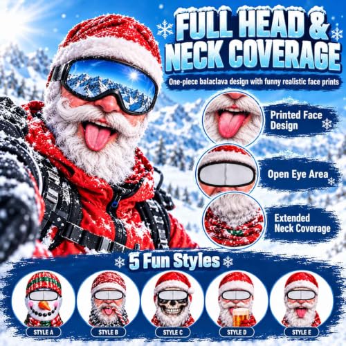 Christmas Masks for Adults 3D Realistic Funny Warm Velvet Fall Winter Mask - image 6