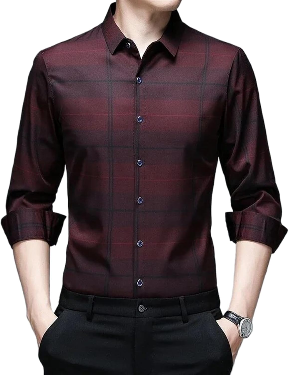 Men's Casual Printed Long Sleeved Lapel Shirt for Spring and Autumn Shirts Tops