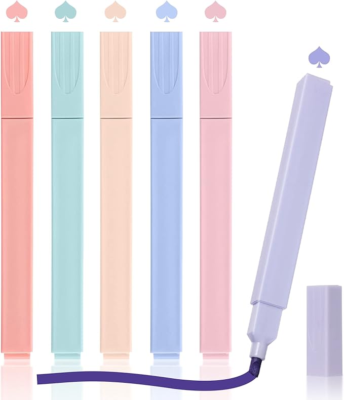 YUFFQOPC6 Pcs Highlighters,Aesthetic Stationary Pastel Highlighters