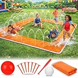 Jenaai Baseball Water Slide Set Water Game Toys 13 ft for Kids Slide Backyard Summer Outdoor with Fixed Piles Baseball Bat & Ball