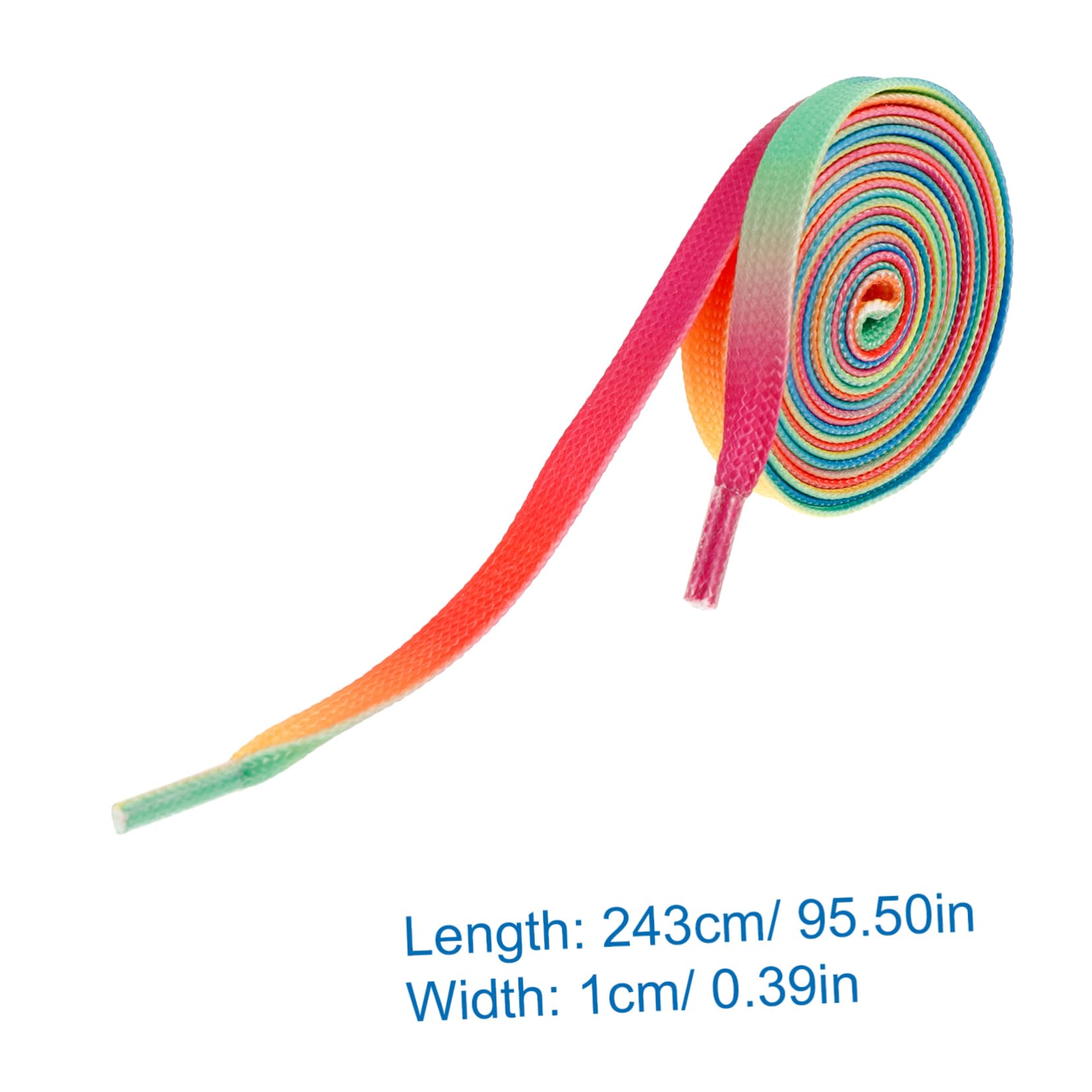 balacoo 1Pair Rainbow Gradient Skate Laces Waxed Sports Shoe Laces for Ice Hockey Figure Skating Durable Easy to Install for Roller Speed Skates