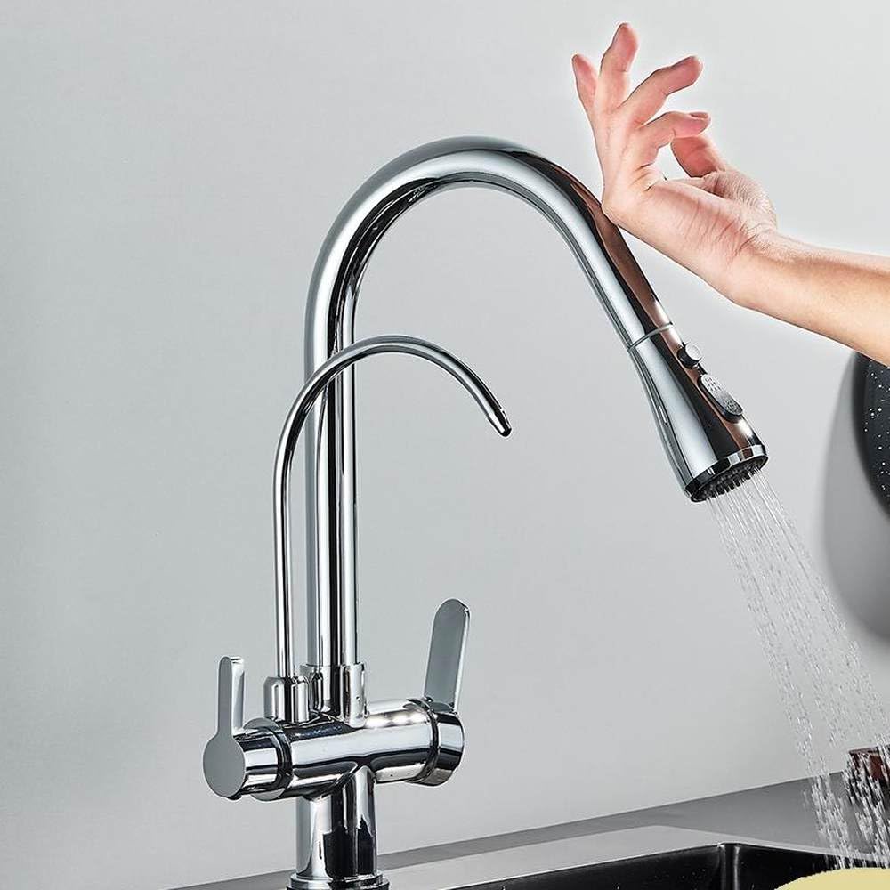 Robinet mélangeur eau pure pour évier de cuisine moderne à commande tactile