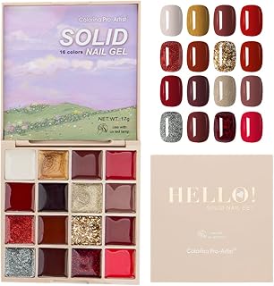 Paleta de Gel de Uñas de 16 Colores, Requiere Luz UV, Acabado Brillante, Esmalte de Uñas Vegano Libre de Crueldad para Manicura DIY (2#Chenlu rosa)