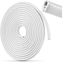 Car Door Protector U Shape Car Door Seal Edge Protection Anti Shock Suit for Most Car (White 5M)