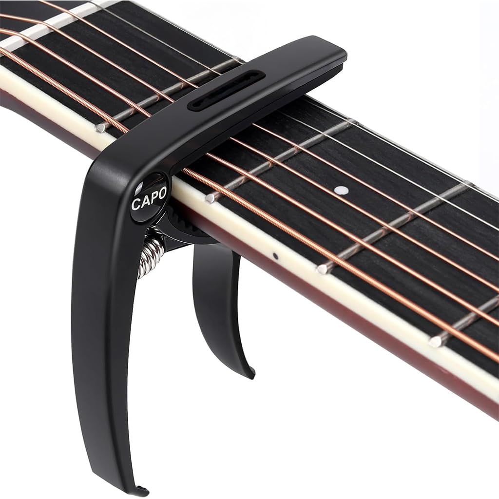 HASTHIP® Guitar Capo for Acoustic and Electric Guitar, Built in Picks Storage Alloy Guitar Capo with Protective Pad for Ukulele, Electric And Acoustic Guitars, Guitar Accessory-image-42