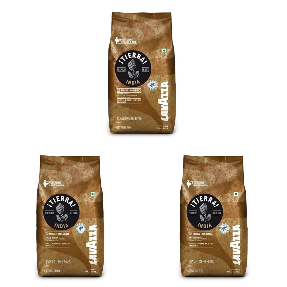 4BEANS COFFEE 　イタグレ服　 ４点 Lavazza Tierra India | Arabica Whole Roasted Bean | Traditional