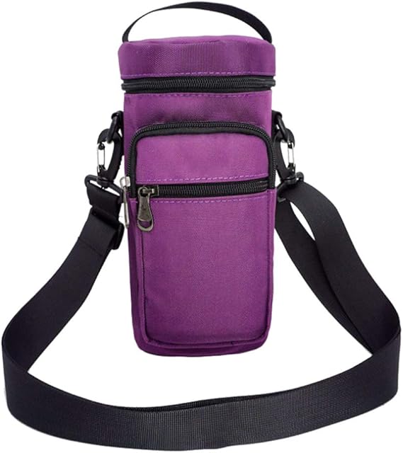 Water Bottle Holder Carrier Pouch,Fits 50oz Bottles,Tactical Molle Bottle Bag with Adjustable Padded Shoulder Strap and Phone Card Pockets for Walking and Hiking