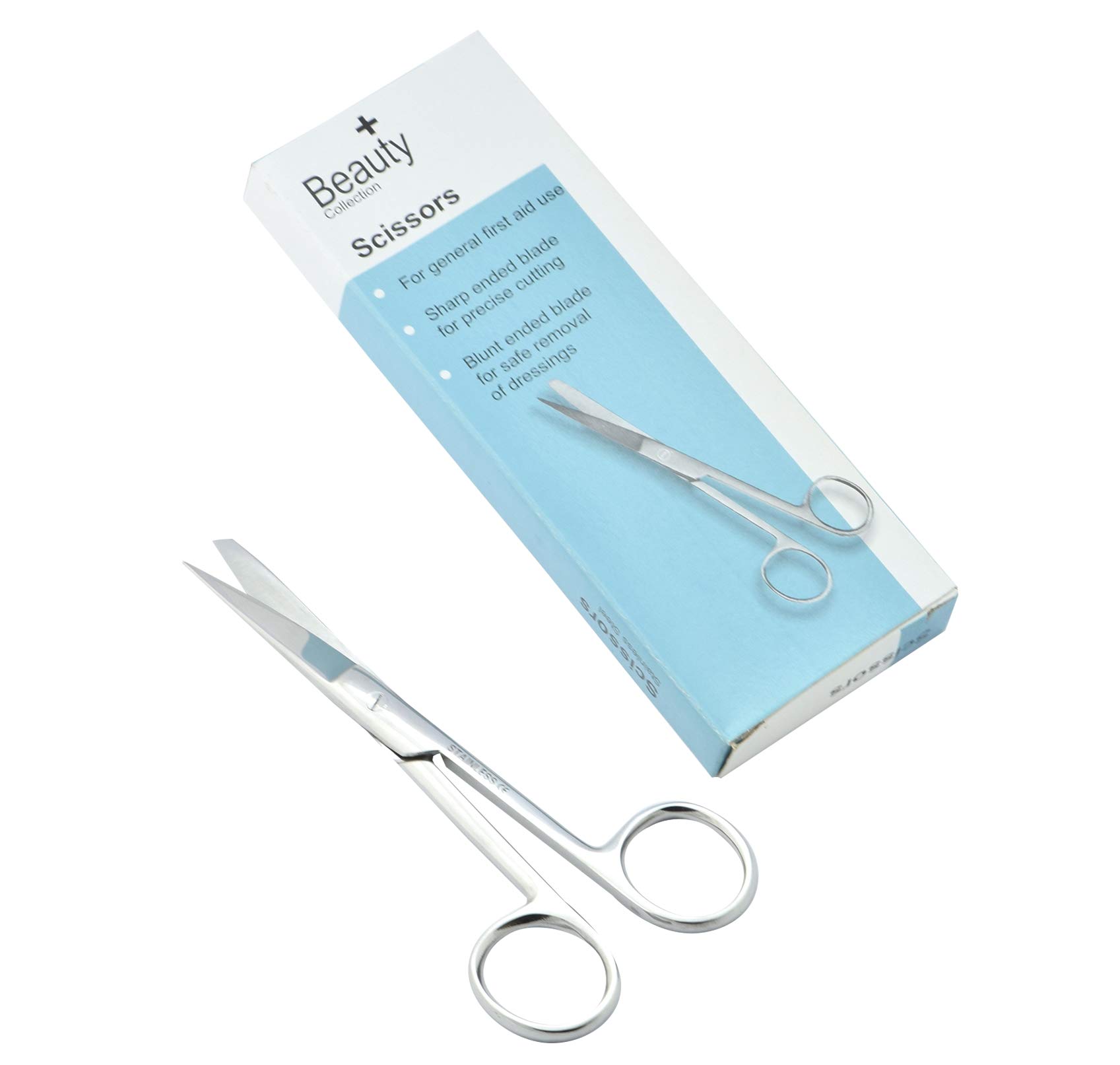 Beauty Plus Silver Dressing Scissors First Aid Surgical Vet All-Purpose Scissors Sharp/Blunt 5"Stainless Steel Autoclavable