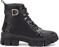 Coturno Feminino Com Fivela Solado Tratorado Blogueira Moda GuGi 215-GG