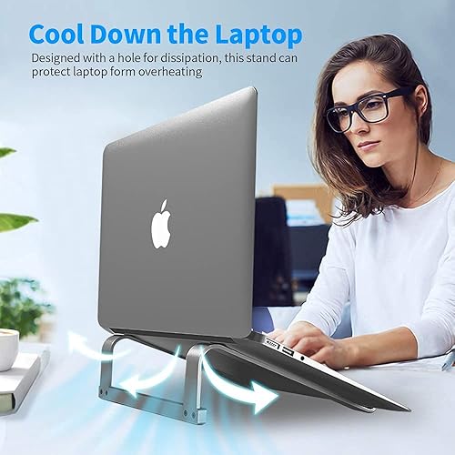 Miniatura 7 de Soporte para laptop para escritorio, soporte estable para MacBook Pro, elevador ergonómico de aluminio para computadora de 12, 13, 15, 16.2