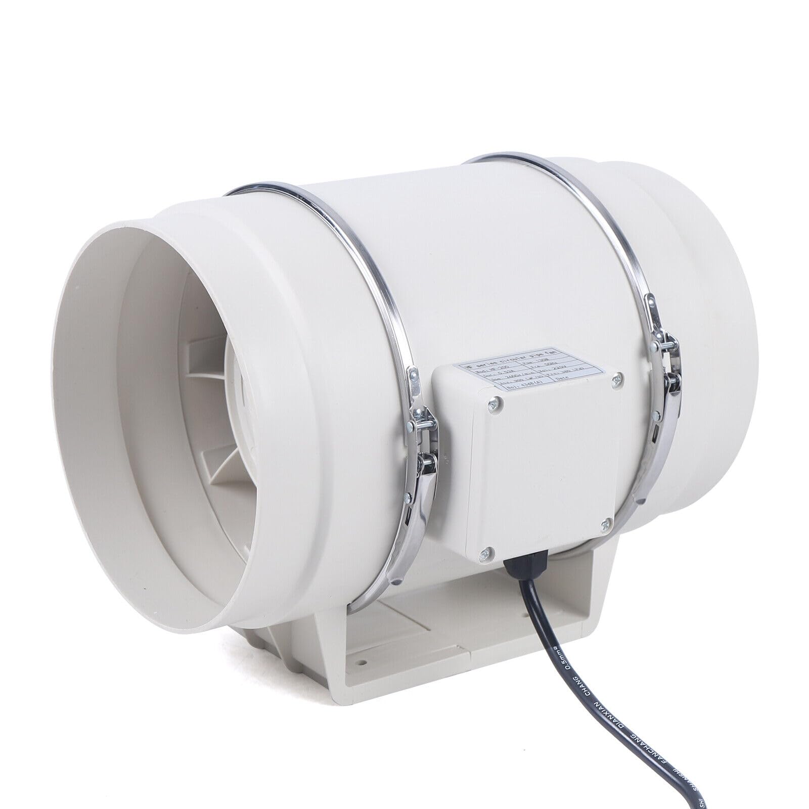 Rohrventilator Vents Gebläse Rohrlüfter Ventilator Kanallüfter Lüfter Motor Abluftventilator für Growzelt Growbox Hydrokultur Belüftung (200mm)