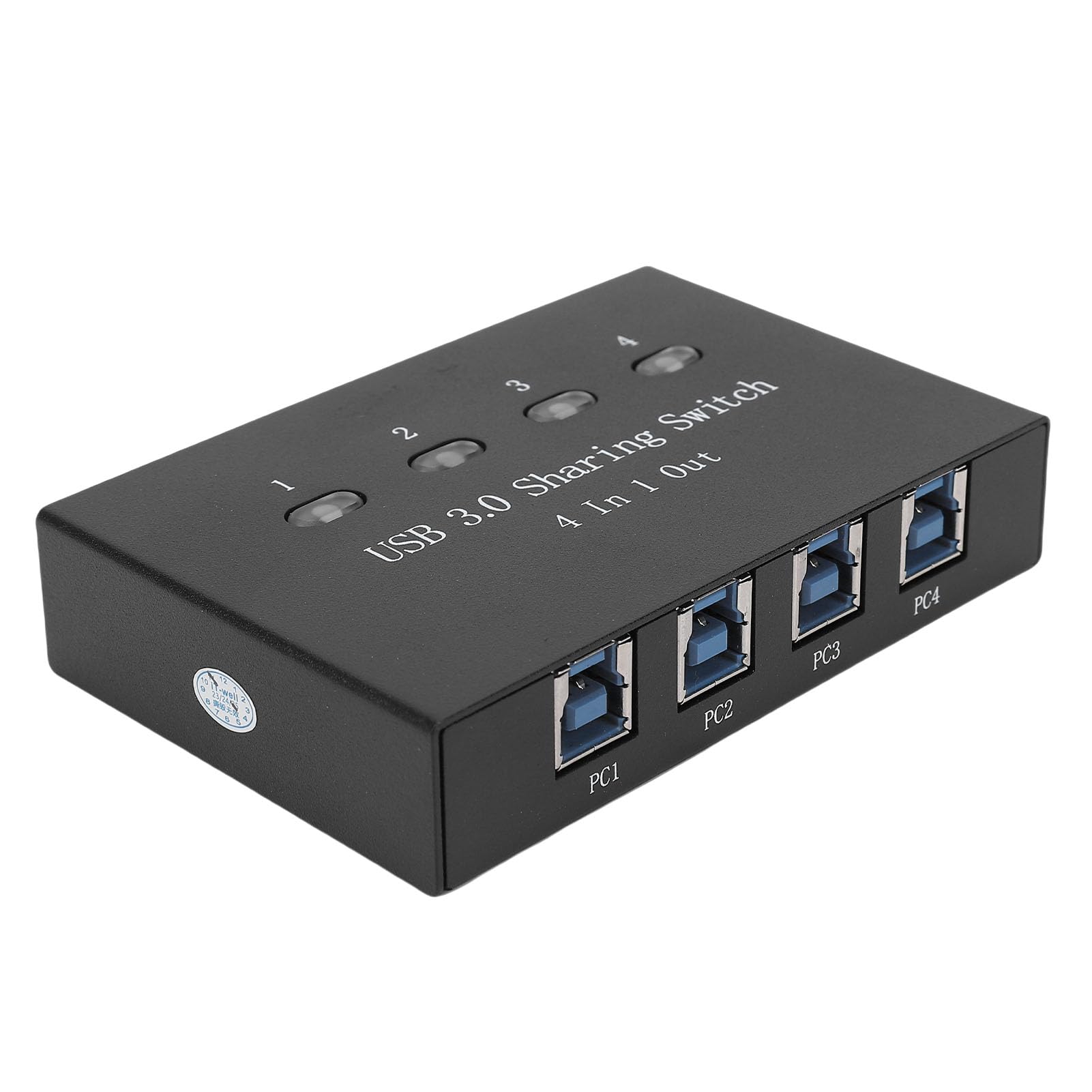 USB-Drucker-Sharing-Switch, Manueller 4-Port-Switcher für 4 Computer, die Sich Einen Drucker Teilen, USB 3.0-Hochgeschwindigkeitsübertragung mit Plug-and-Play, Manuelles Umschalten für den
