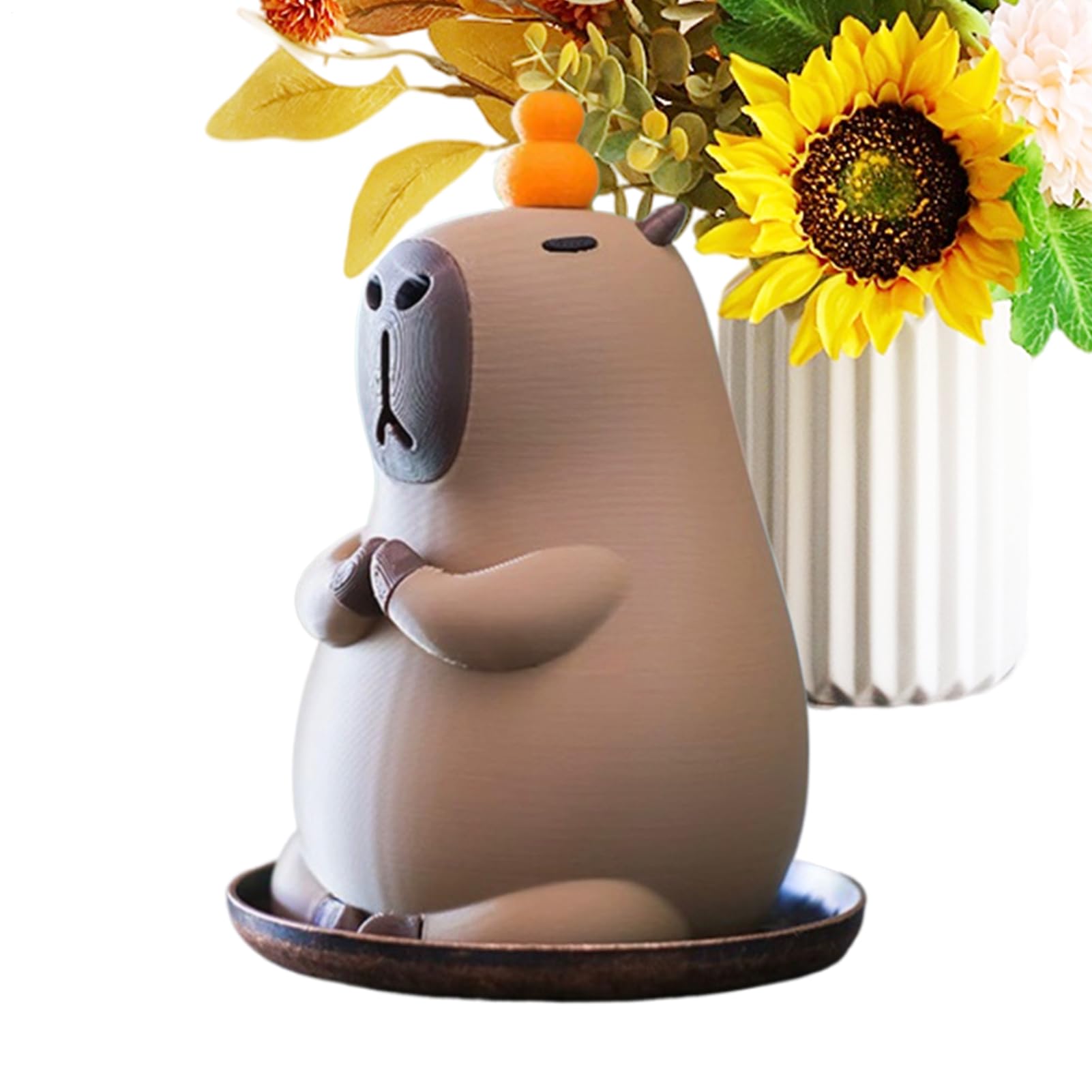 Porte-encens capybara yoga décoratif en céramique pour la maison