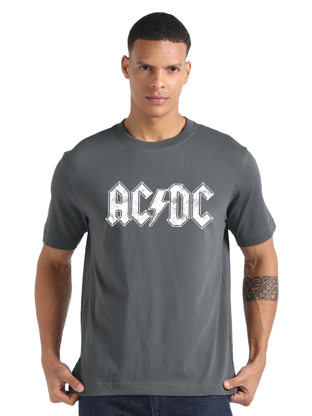 The Zoo Zoo StoreRock Band Oversized Loose Baggy Fit Drop Shoulder Half Sleeves Cotton Heavy Premium Fabric T-Shirt for Men